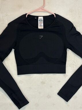 Gymshark Black Seamless Long-Sleeve Crop